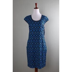 W BY WORTH NWT $298 Diamond Zig Zag Striped Lined 100% Silk Shift Dress Size 2